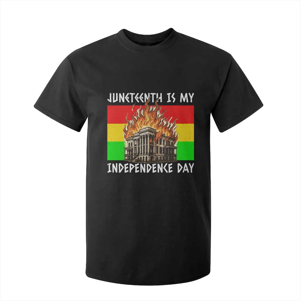 Juneteenth Is My Independence Day T Shirt For Kid Bold Afro Liberation Pan-African Flag - African Pride