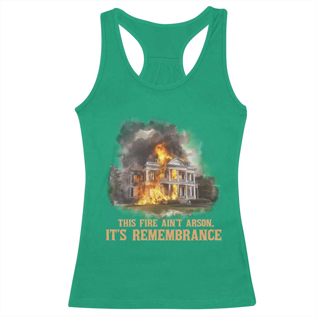 Juneteenth Ancestral Justice Racerback Tank Top This Fire Aint Arson It is Remembrance Black History - African Pride