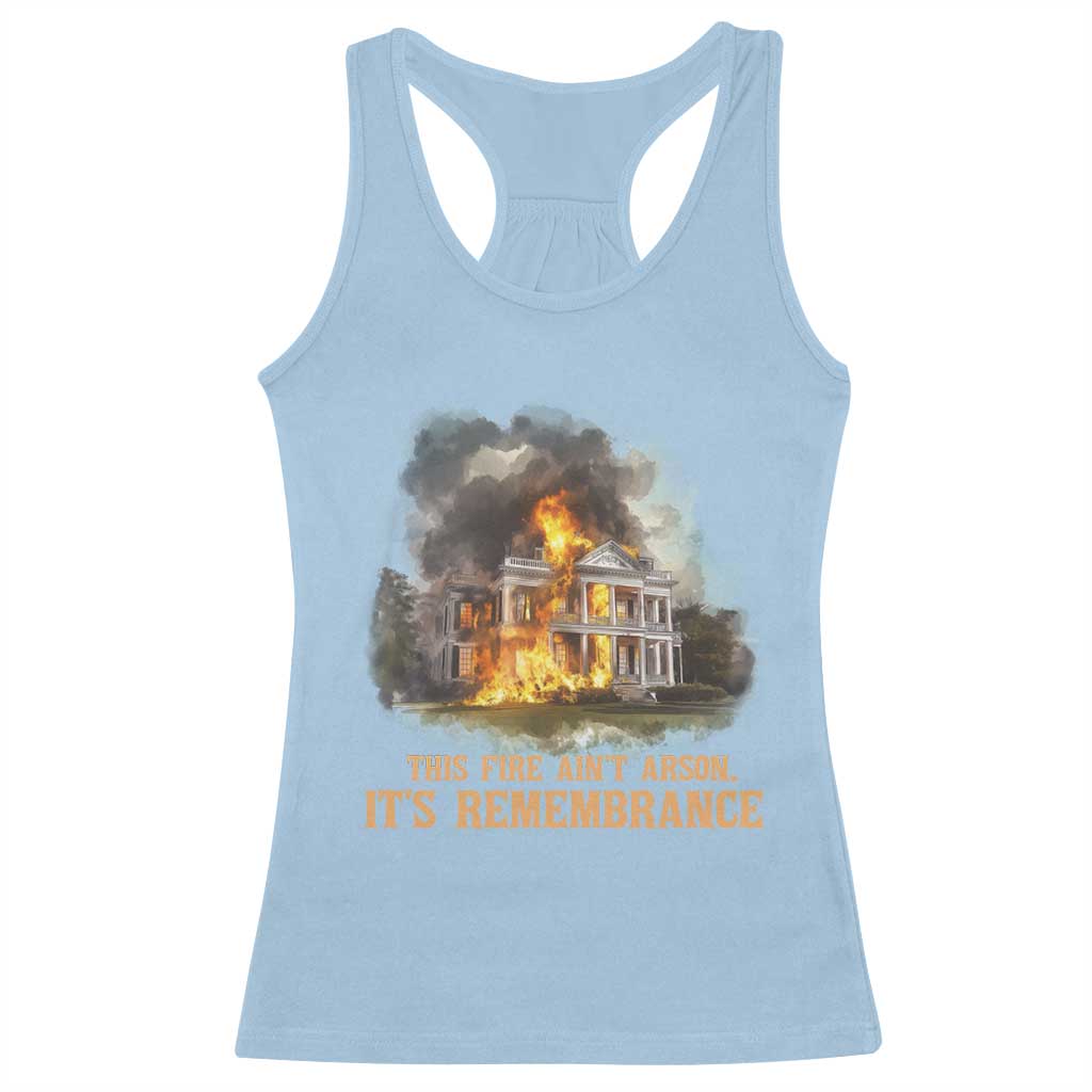 Juneteenth Ancestral Justice Racerback Tank Top This Fire Aint Arson It is Remembrance Black History - African Pride