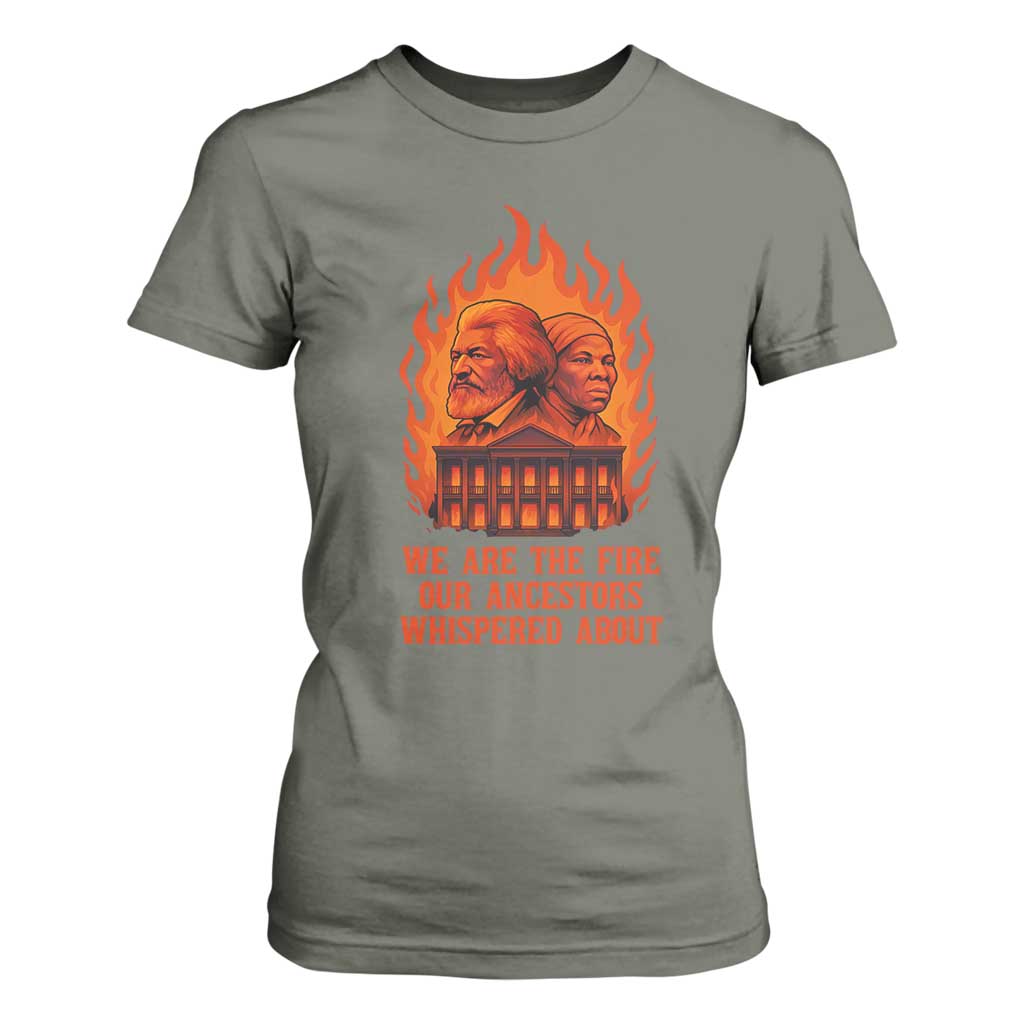 Harriet Tubman and Frederick Douglass T Shirt For Women We Are the Fire Our Ancestors Whispered About Juneteenth 1865 - African Pride