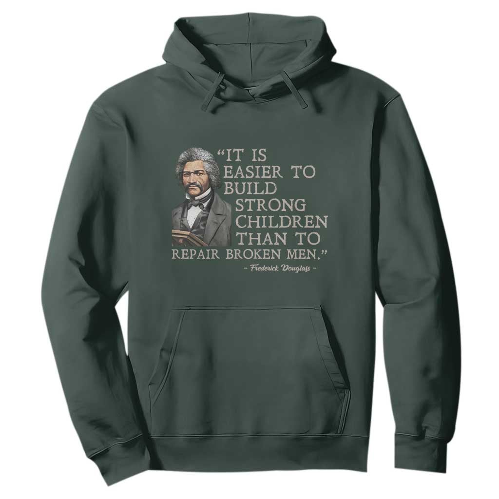 Vintage Frederick Douglass Hoodie It Is Easier To Build Strong Children Than To Repair Broken Men - African Pride