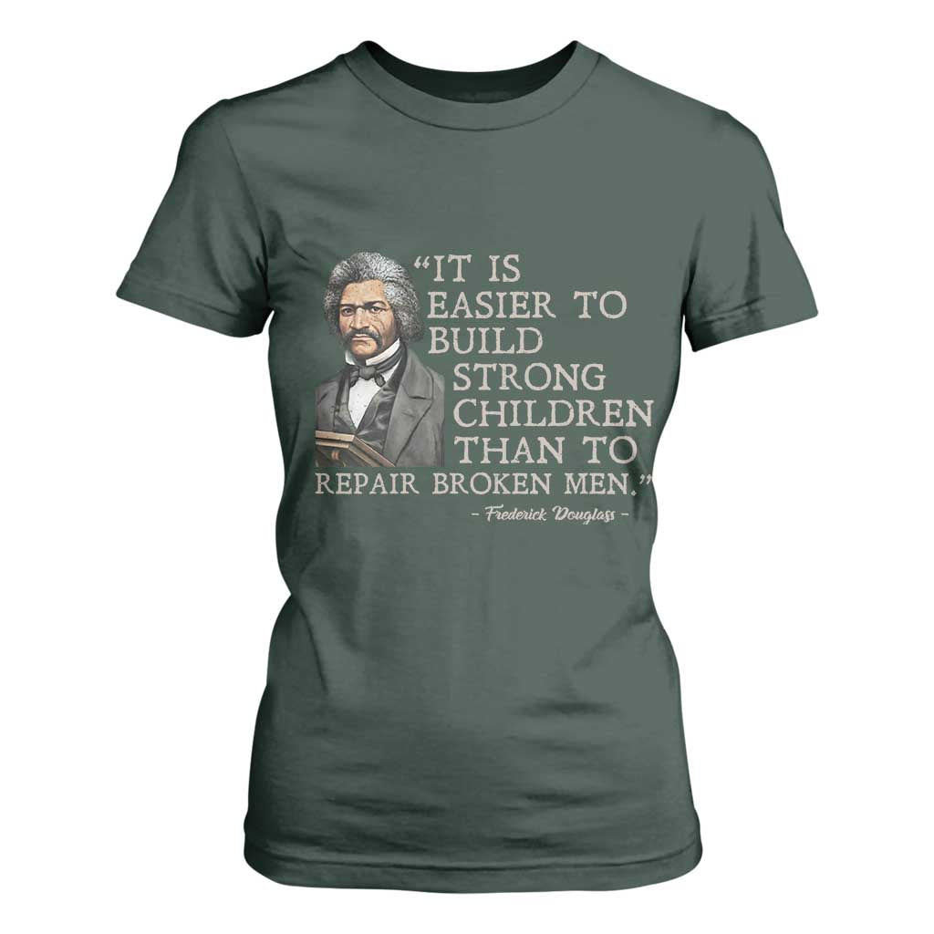Vintage Frederick Douglass T Shirt For Women It Is Easier To Build Strong Children Than To Repair Broken Men - African Pride