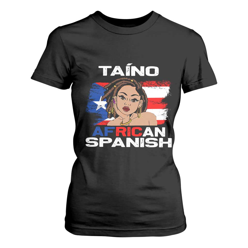 Afro Puerto Rico Hispanic Heritage T Shirt For Women Taino African Spanish Roots