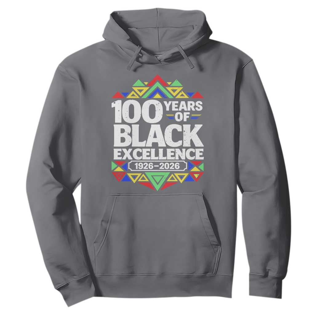 100 Years of Black Excellence 1926 2026 Hoodie African Tribal Pattern Heritage Celebrating Black History