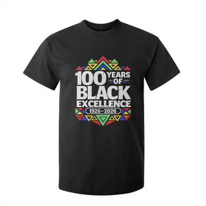 100 Years of Black Excellence 1926 2026 T Shirt For Kid African Tribal Pattern Heritage Celebrating Black History