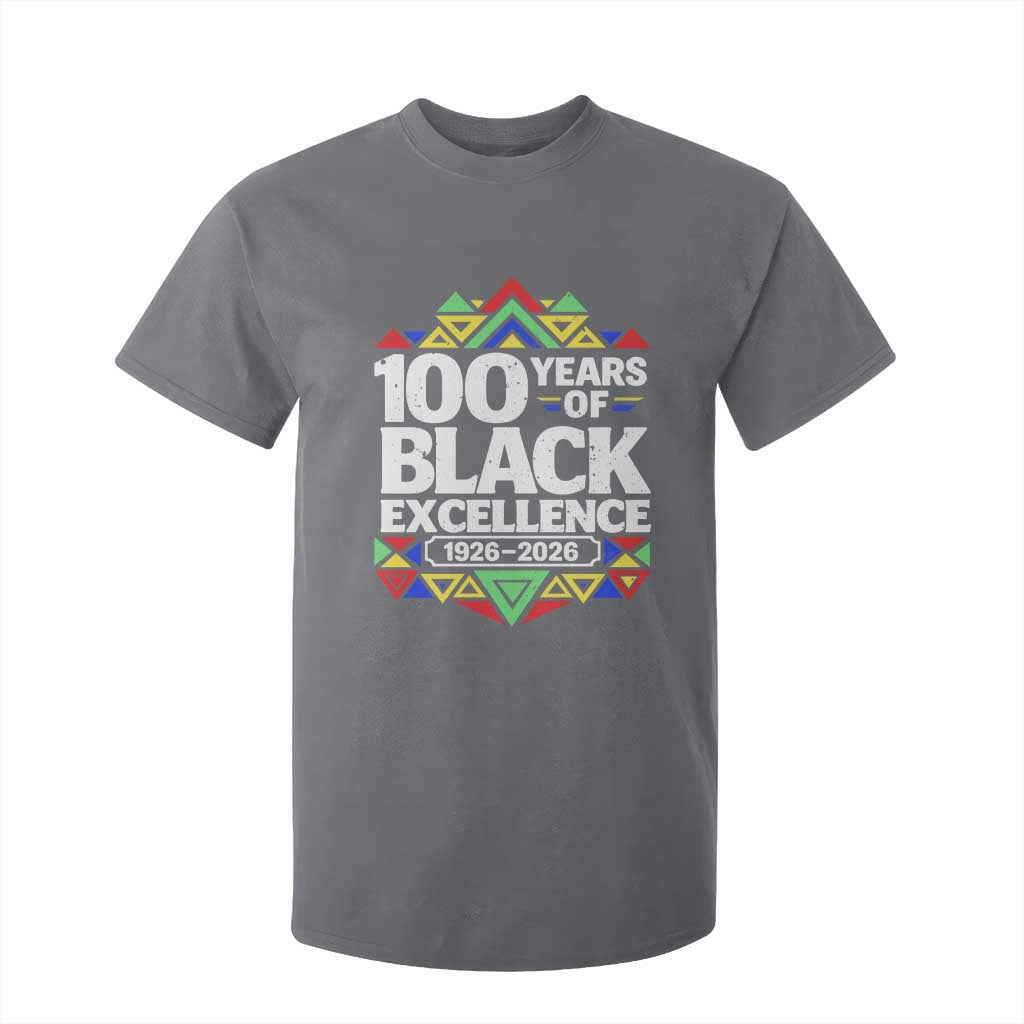 100 Years of Black Excellence 1926 2026 T Shirt For Kid African Tribal Pattern Heritage Celebrating Black History