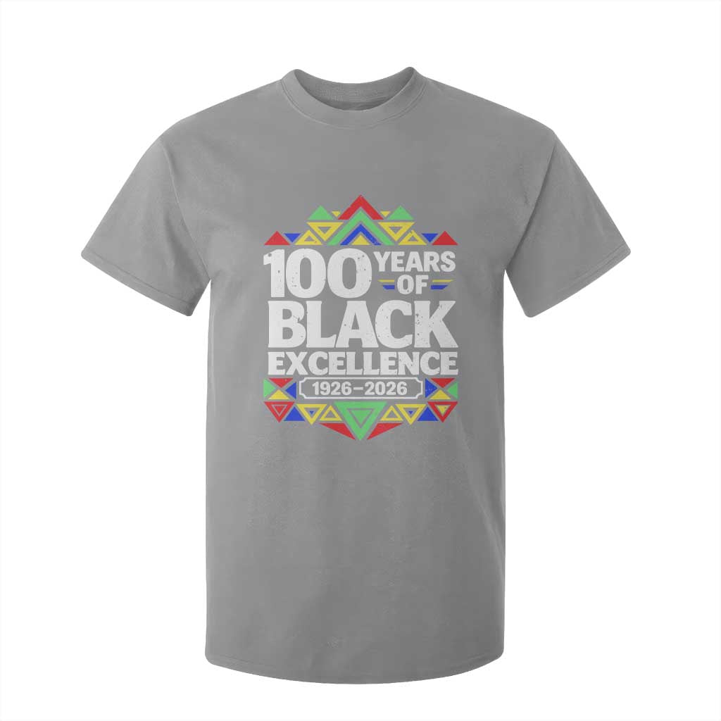 100 Years of Black Excellence 1926 2026 T Shirt For Kid African Tribal Pattern Heritage Celebrating Black History