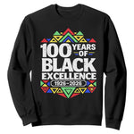 100 Years of Black Excellence 1926 2026 Sweatshirt African Tribal Pattern Heritage Celebrating Black History