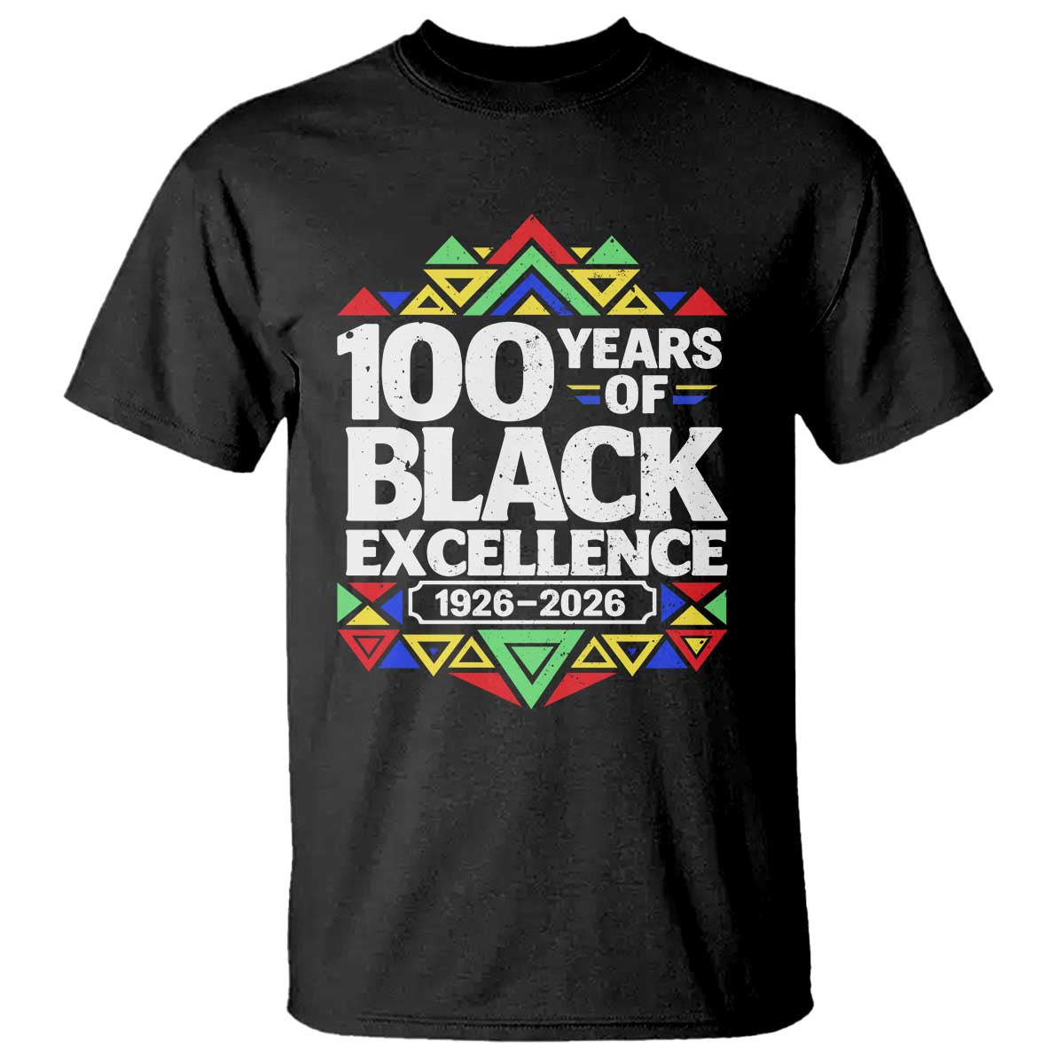 100 Years of Black Excellence 1926 2026 T Shirt African Tribal Pattern Heritage Celebrating Black History