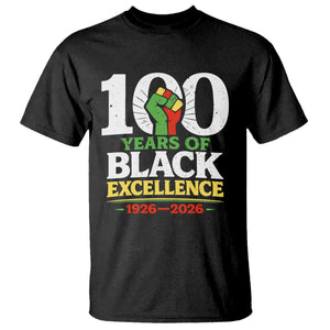 100 Years of Black Excellence 1926 2026 T Shirt Pan-African Raised Fist Pride Honoring Black History Legacy