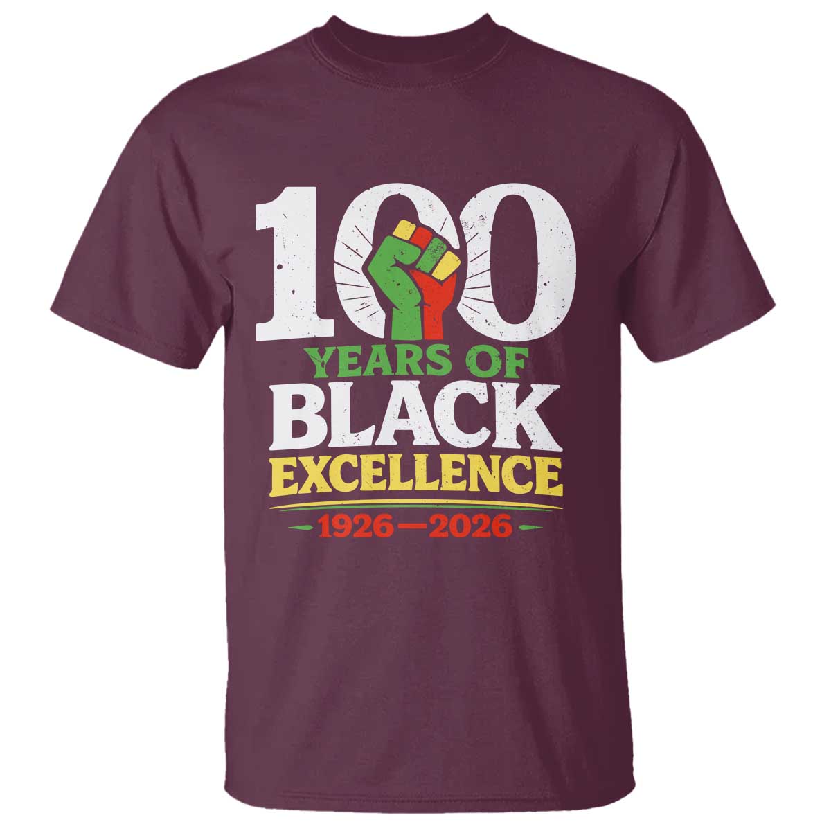 100 Years of Black Excellence 1926 2026 T Shirt Pan-African Raised Fist Pride Honoring Black History Legacy