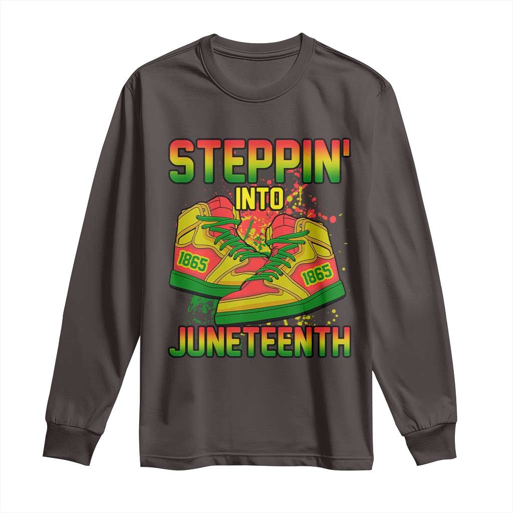 Steppin' Into Juneteenth 1865 Long Sleeve Shirt Freedom Day African American Pride