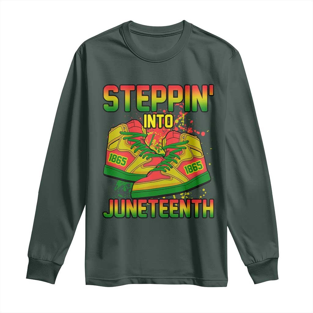 Steppin' Into Juneteenth 1865 Long Sleeve Shirt Freedom Day African American Pride