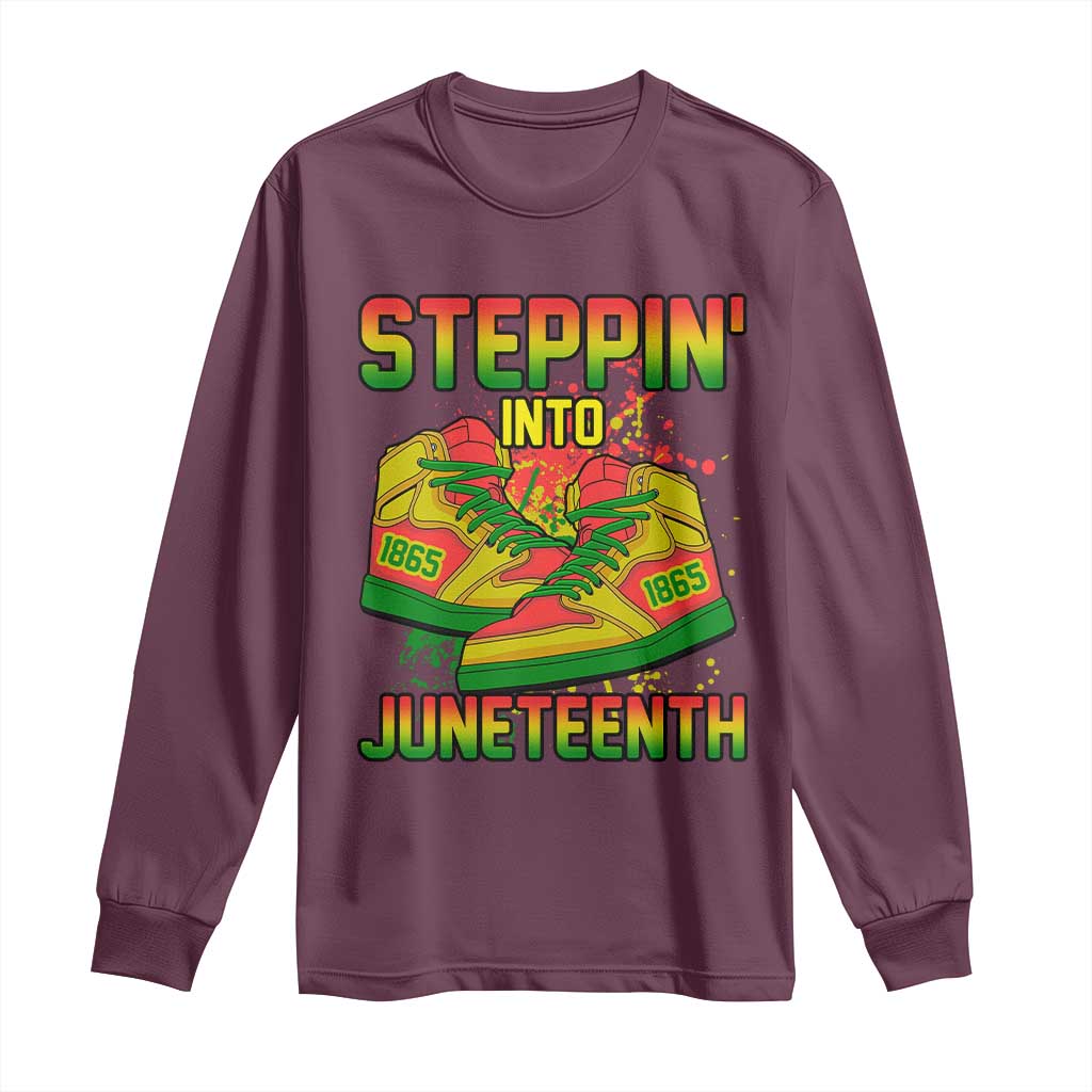 Steppin' Into Juneteenth 1865 Long Sleeve Shirt Freedom Day African American Pride