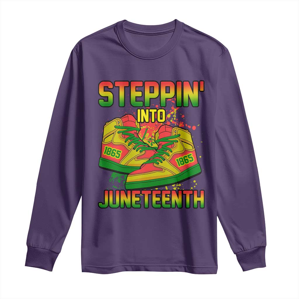 Steppin' Into Juneteenth 1865 Long Sleeve Shirt Freedom Day African American Pride