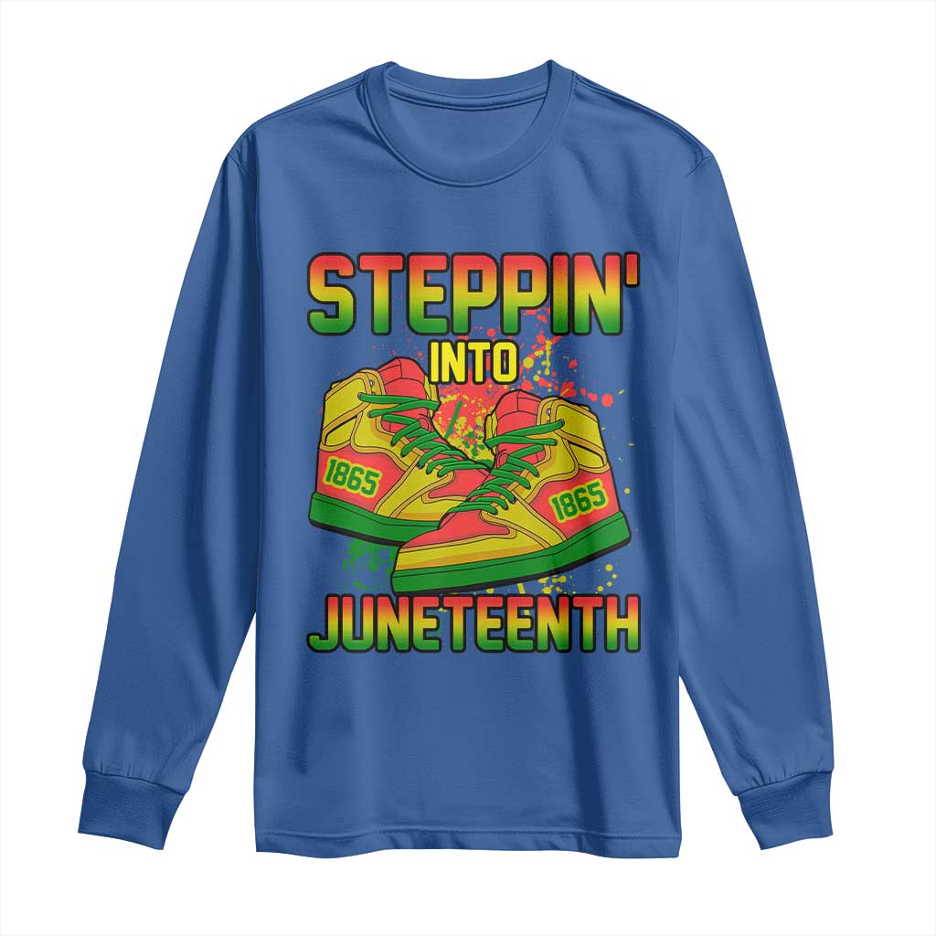 Steppin' Into Juneteenth 1865 Long Sleeve Shirt Freedom Day African American Pride