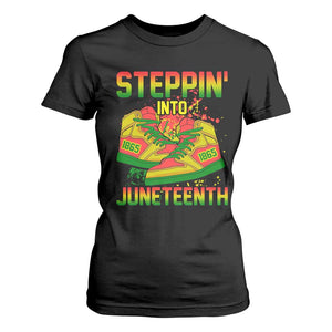 Steppin' Into Juneteenth 1865 T Shirt For Women Freedom Day African American Pride