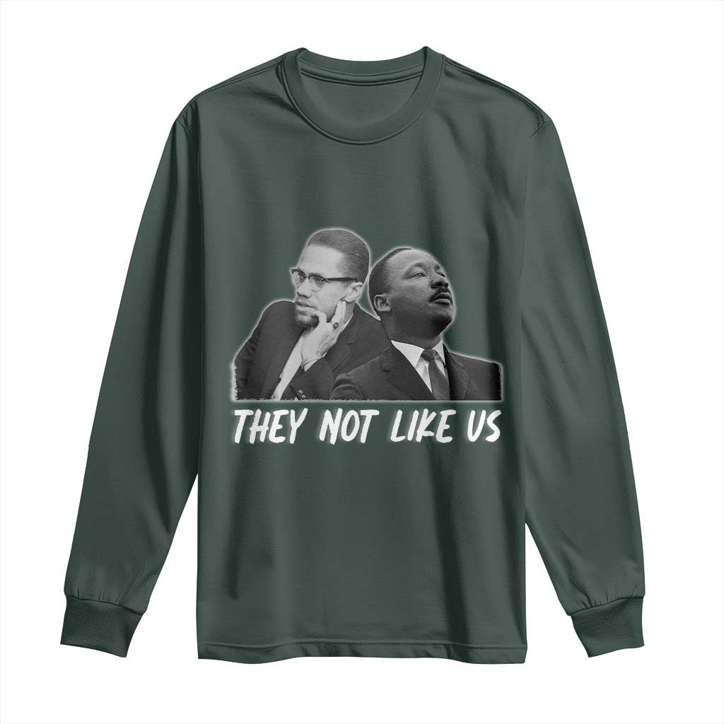 Malcolm X and MLK Long Sleeve Shirt They Not Like Us - African Pride
