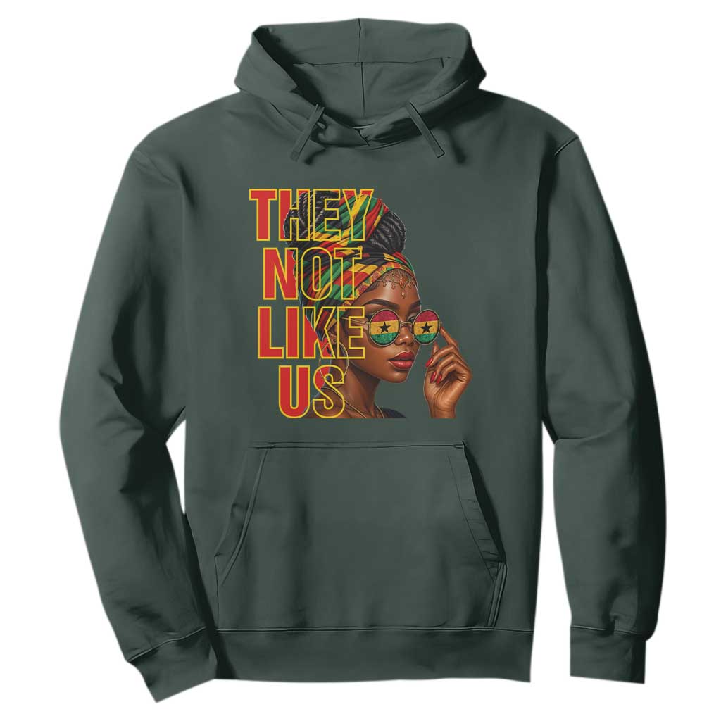 They Not Like Us Afro Queen Hoodie Melanin Magic Woman witth Headwrap and Sunglasses - African Pride