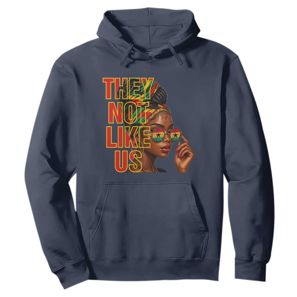 They Not Like Us Afro Queen Hoodie Melanin Magic Woman witth Headwrap and Sunglasses - African Pride
