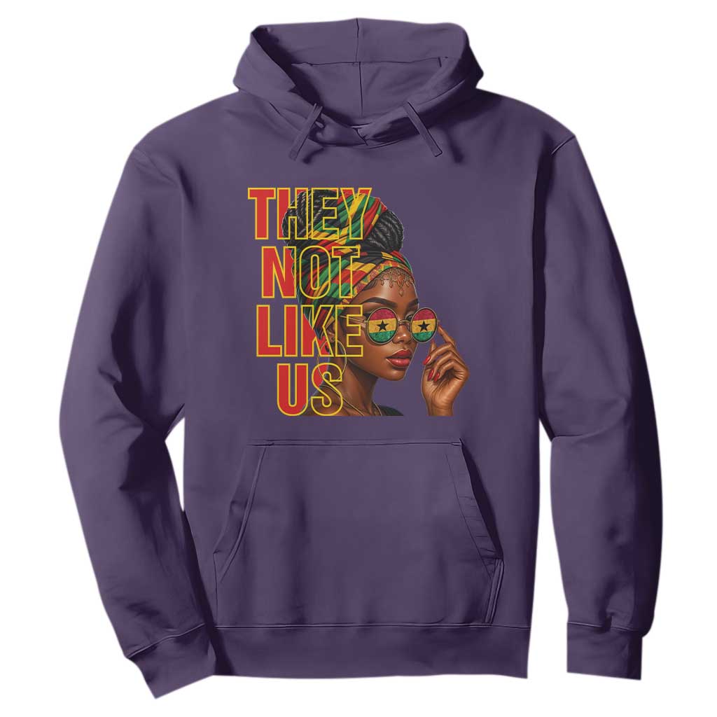 They Not Like Us Afro Queen Hoodie Melanin Magic Woman witth Headwrap and Sunglasses - African Pride