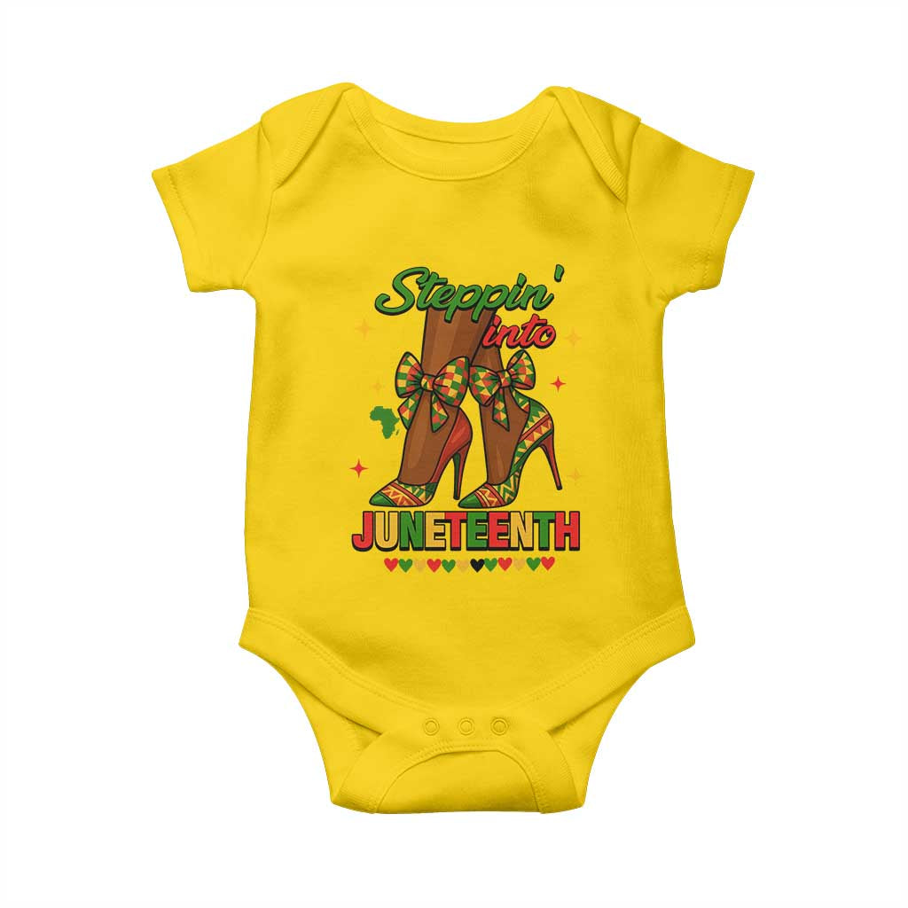 Stepping Into Juneteenth Baby Onesie Afro Diva High with African Pride - African Pride