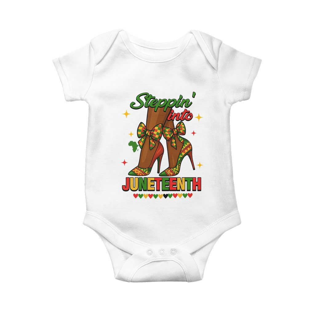 Stepping Into Juneteenth Baby Onesie Afro Diva High with African Pride - African Pride