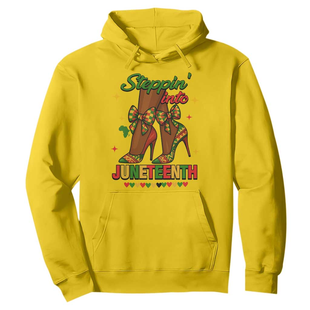Stepping Into Juneteenth Hoodie Afro Diva High with African Pride - African Pride