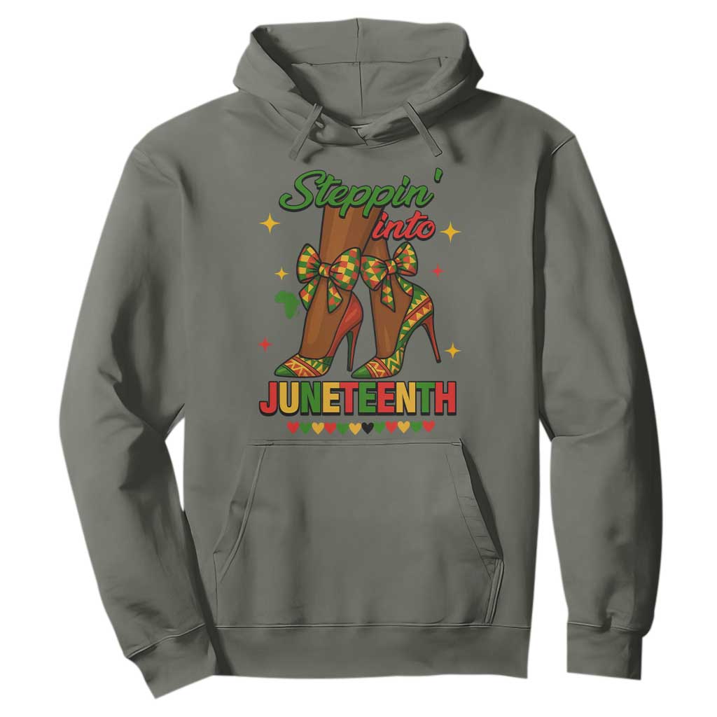 Stepping Into Juneteenth Hoodie Afro Diva High with African Pride - African Pride