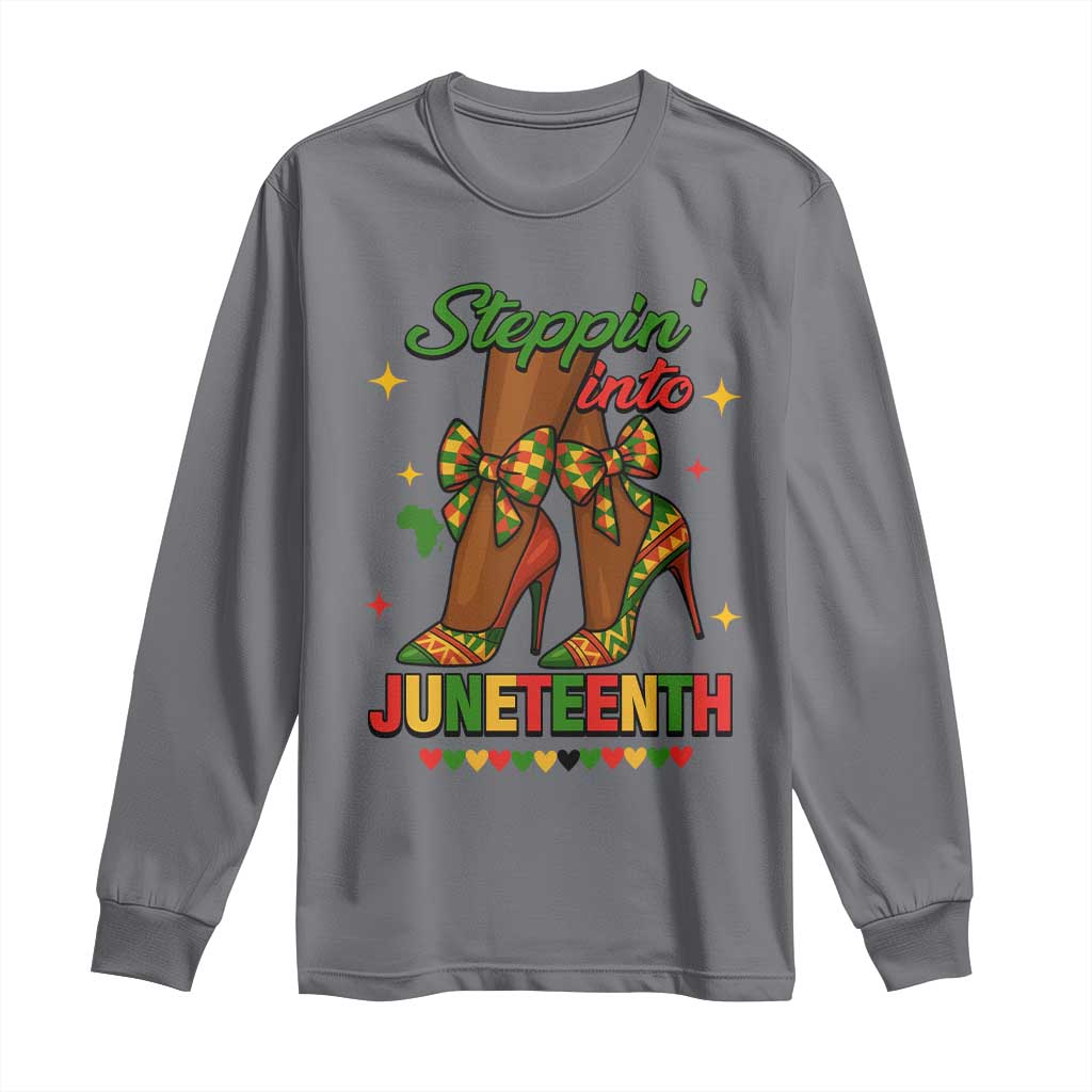 Stepping Into Juneteenth Long Sleeve Shirt Afro Diva High with African Pride - African Pride