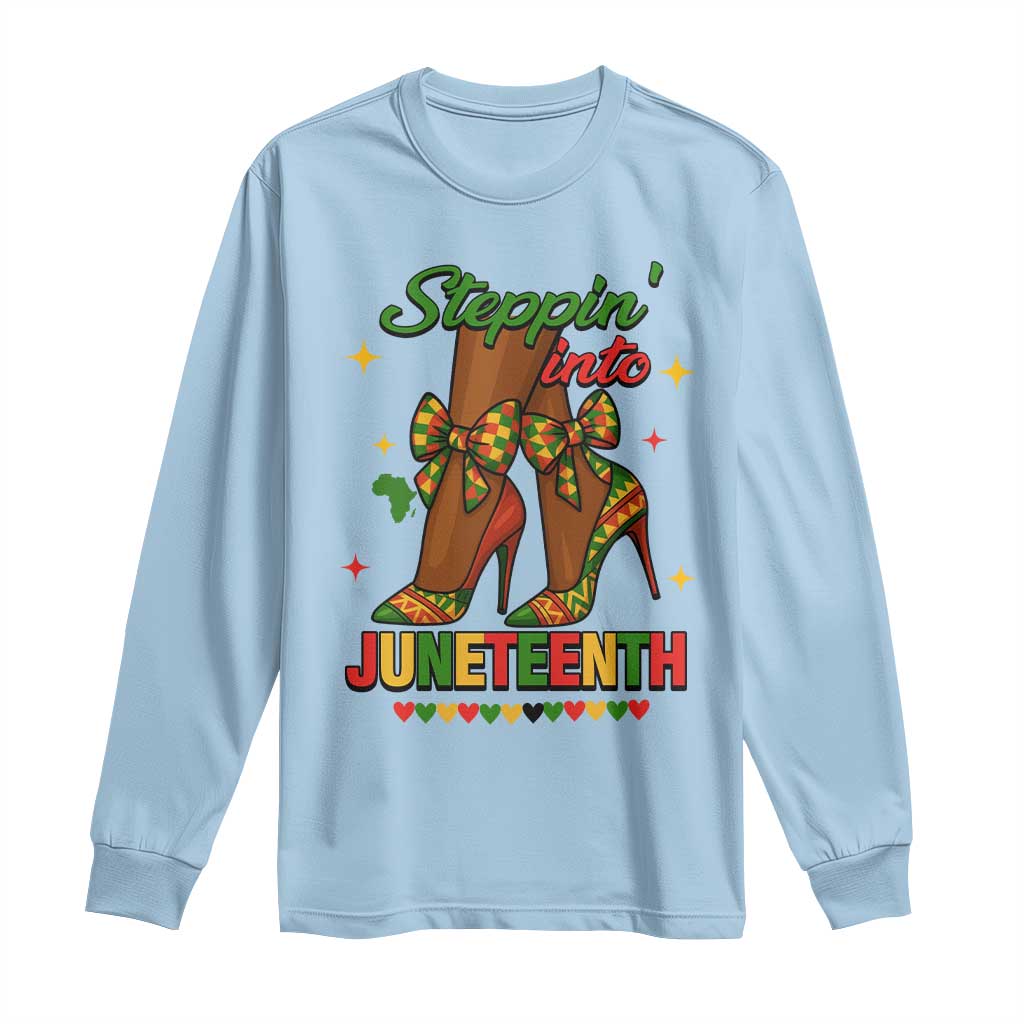 Stepping Into Juneteenth Long Sleeve Shirt Afro Diva High with African Pride - African Pride
