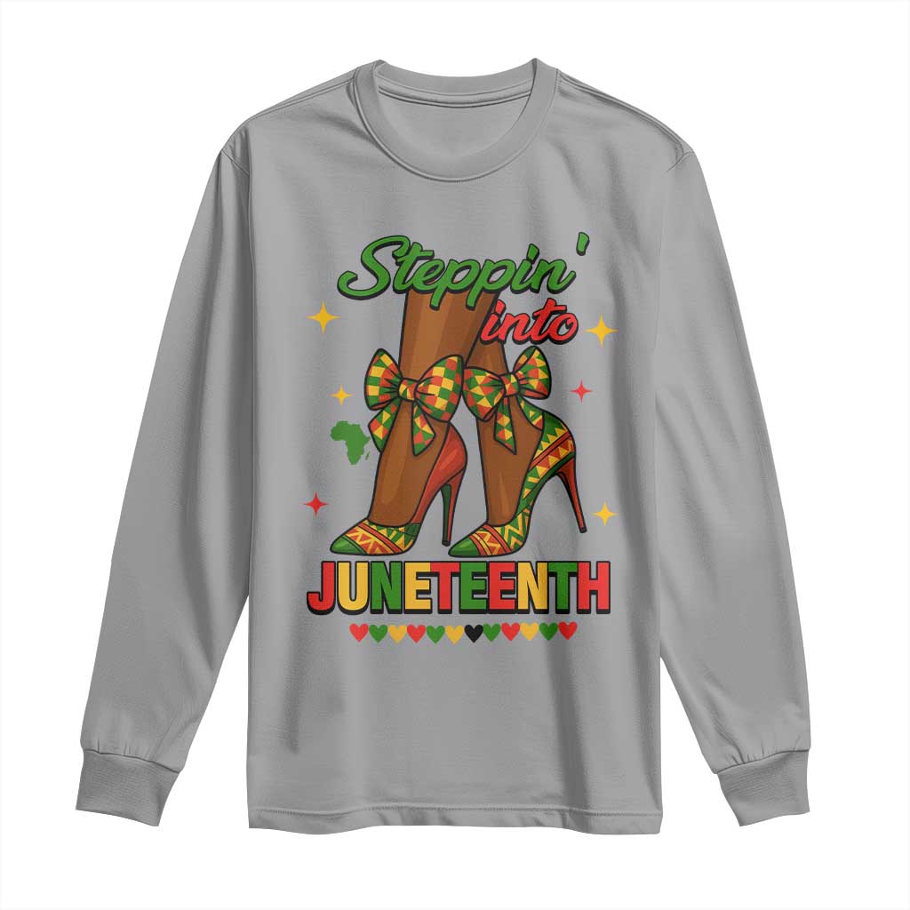 Stepping Into Juneteenth Long Sleeve Shirt Afro Diva High with African Pride - African Pride