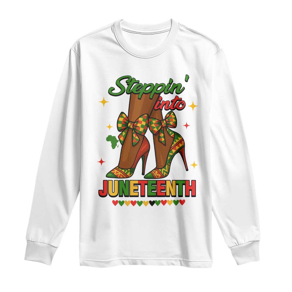 Stepping Into Juneteenth Long Sleeve Shirt Afro Diva High with African Pride - African Pride