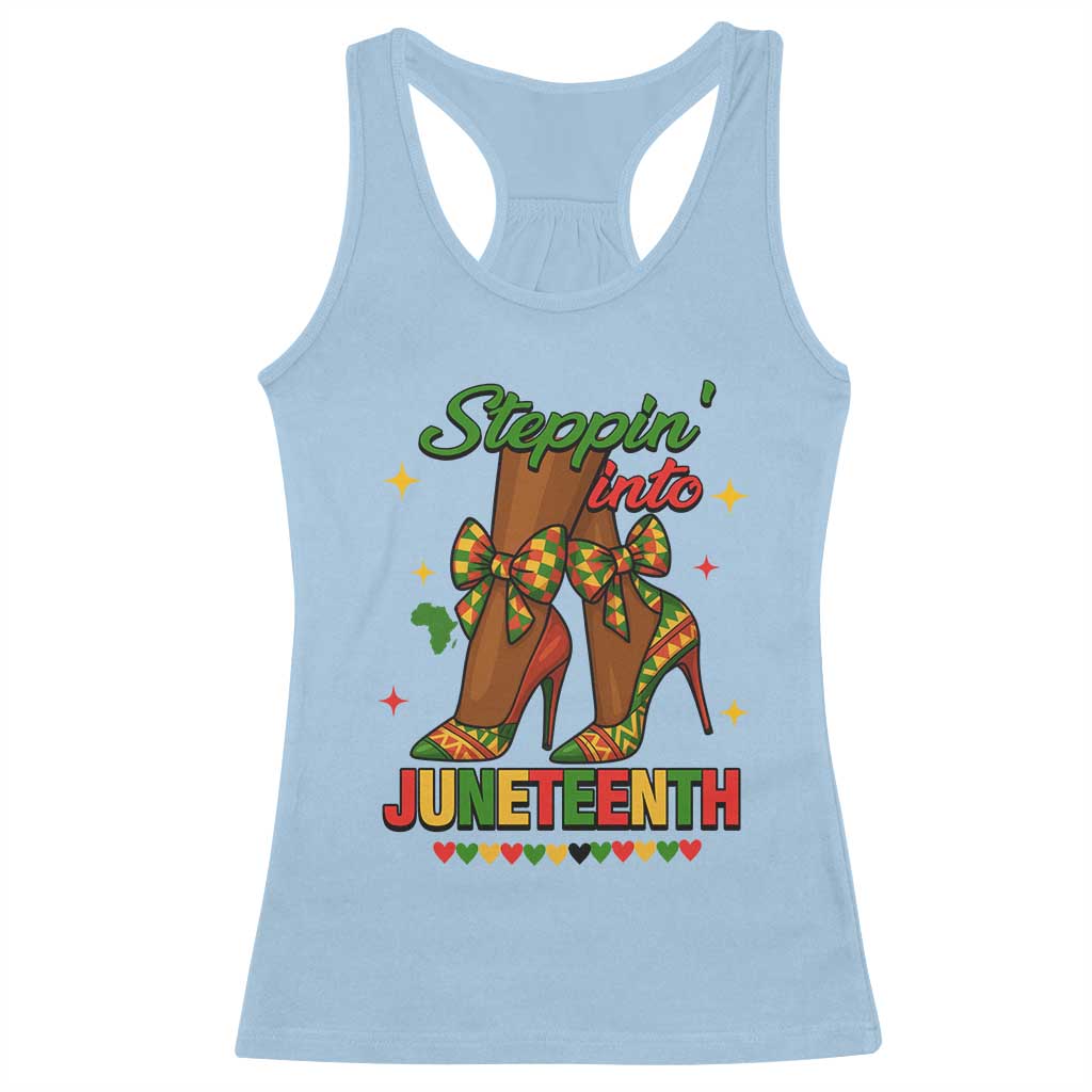 Stepping Into Juneteenth Racerback Tank Top Afro Diva High with African Pride - African Pride