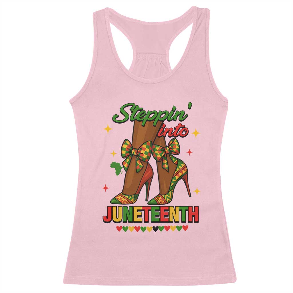 Stepping Into Juneteenth Racerback Tank Top Afro Diva High with African Pride - African Pride