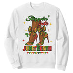Stepping Into Juneteenth Sweatshirt Afro Diva High with African Pride - African Pride