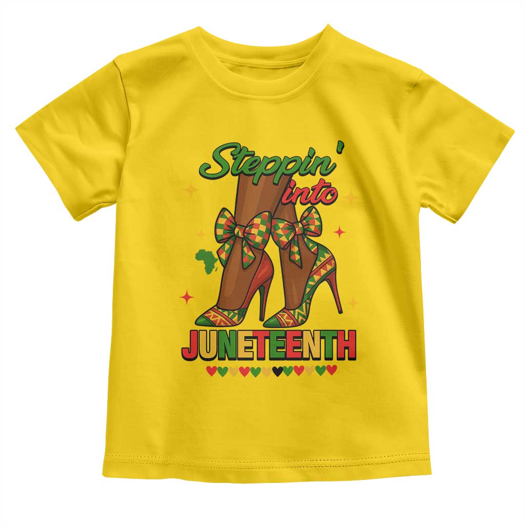 Stepping Into Juneteenth Toddler T Shirt Afro Diva High with African Pride - African Pride
