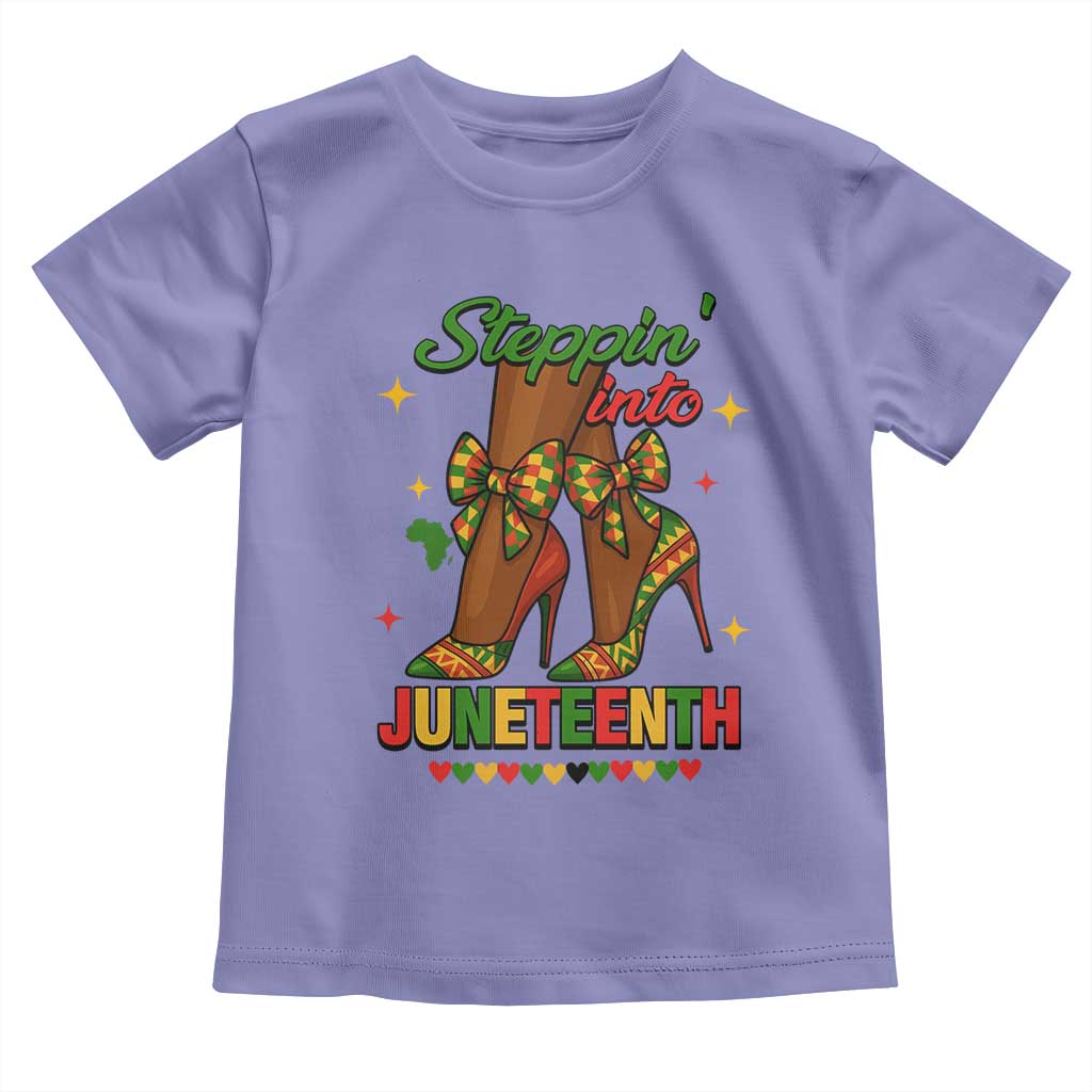Stepping Into Juneteenth Toddler T Shirt Afro Diva High with African Pride - African Pride