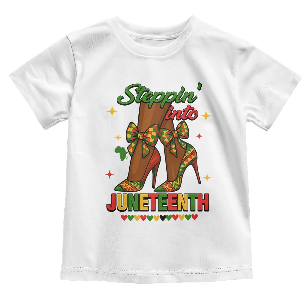 Stepping Into Juneteenth Toddler T Shirt Afro Diva High with African Pride - African Pride