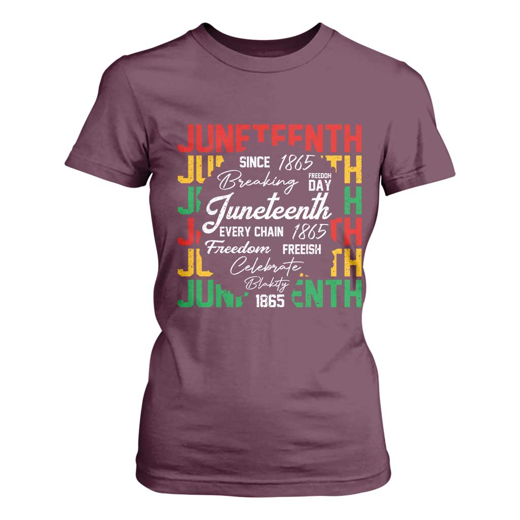 Juneteenth 1865 T Shirt For Women Celebrate Black Freedom Breaking Every Chain - African Pride
