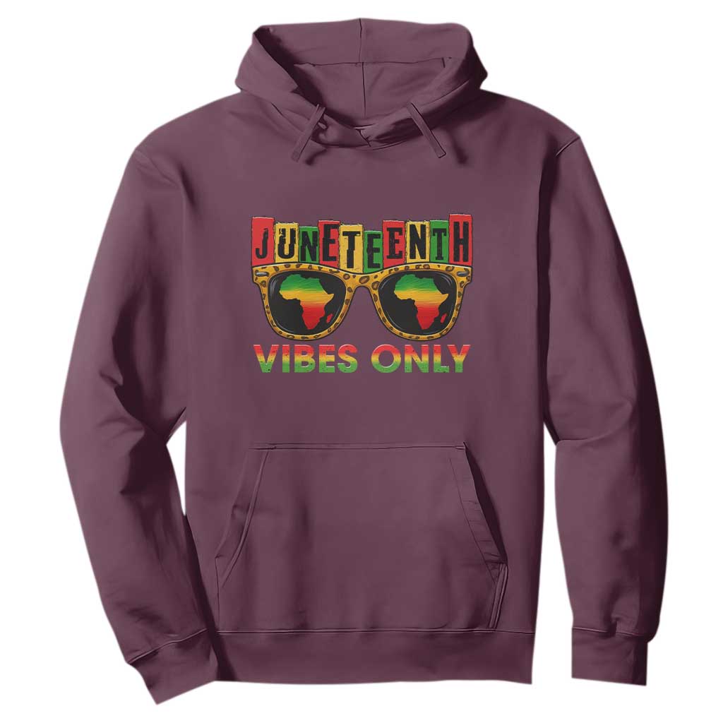 Juneteenth Vibes Only Hoodie Afro Pride Sunglasses Black History Celebration - African Pride