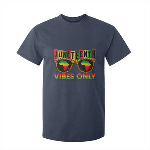 Juneteenth Vibes Only T Shirt For Kid Afro Pride Sunglasses Black History Celebration - African Pride