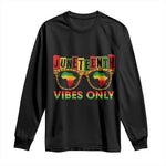Juneteenth Vibes Only Long Sleeve Shirt Afro Pride Sunglasses Black History Celebration - African Pride