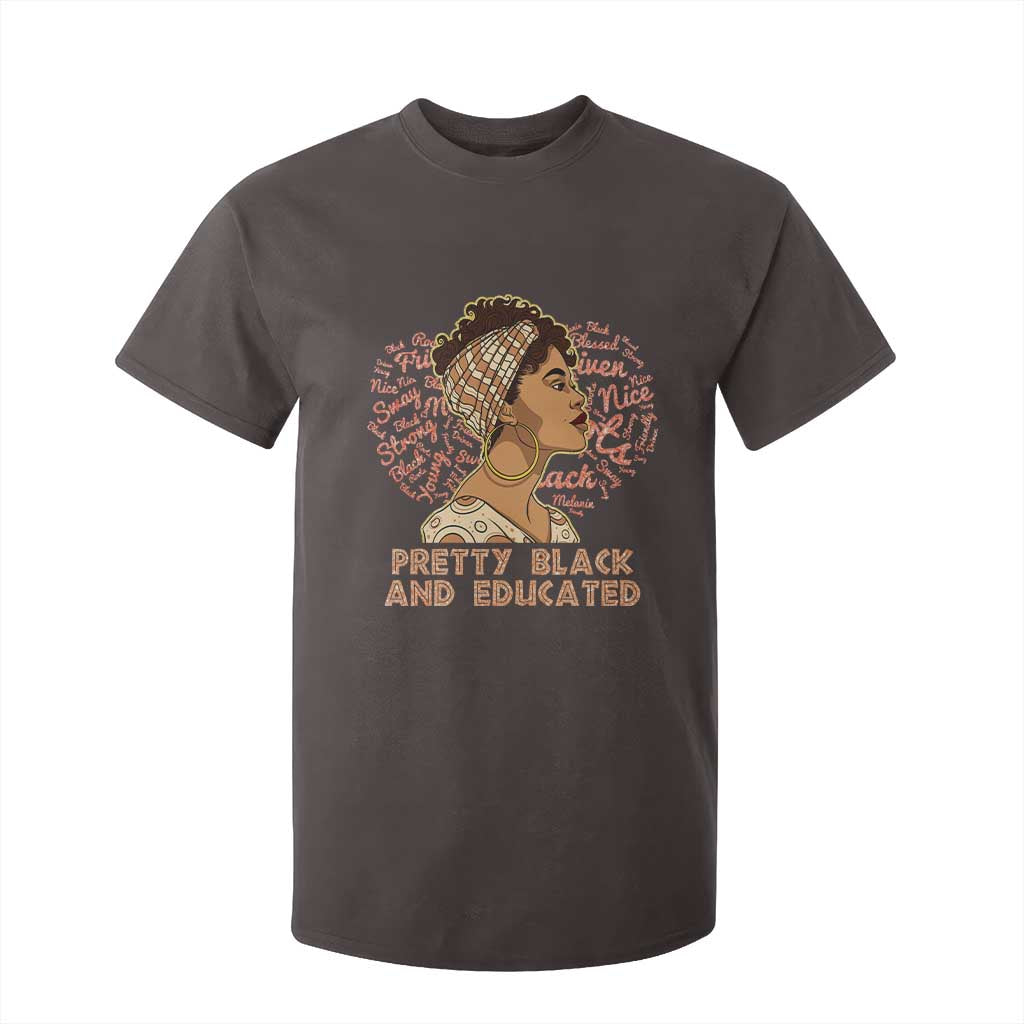 Afro Melanin Woman T Shirt For Kid Pretty Black And Educated African American Pride