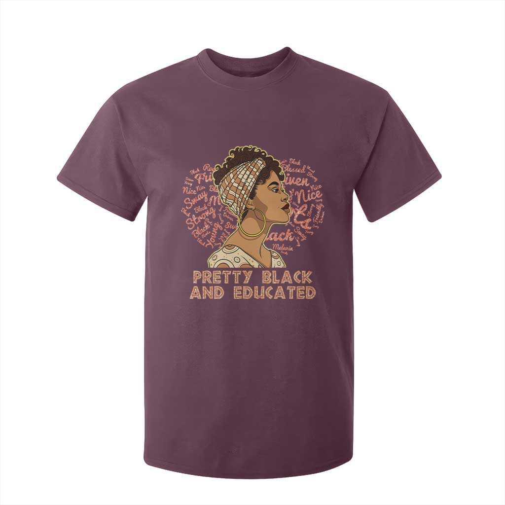 Afro Melanin Woman T Shirt For Kid Pretty Black And Educated African American Pride
