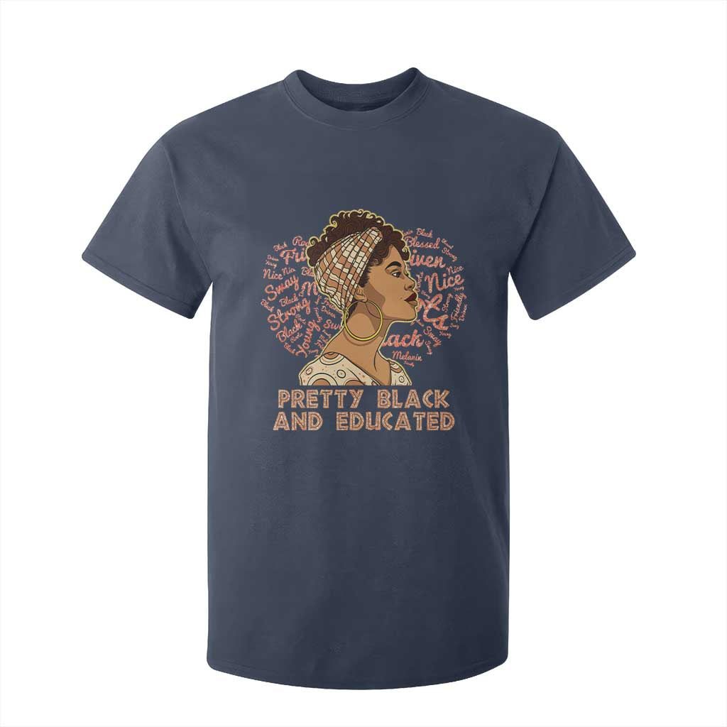 Afro Melanin Woman T Shirt For Kid Pretty Black And Educated African American Pride