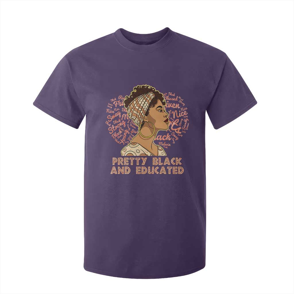 Afro Melanin Woman T Shirt For Kid Pretty Black And Educated African American Pride