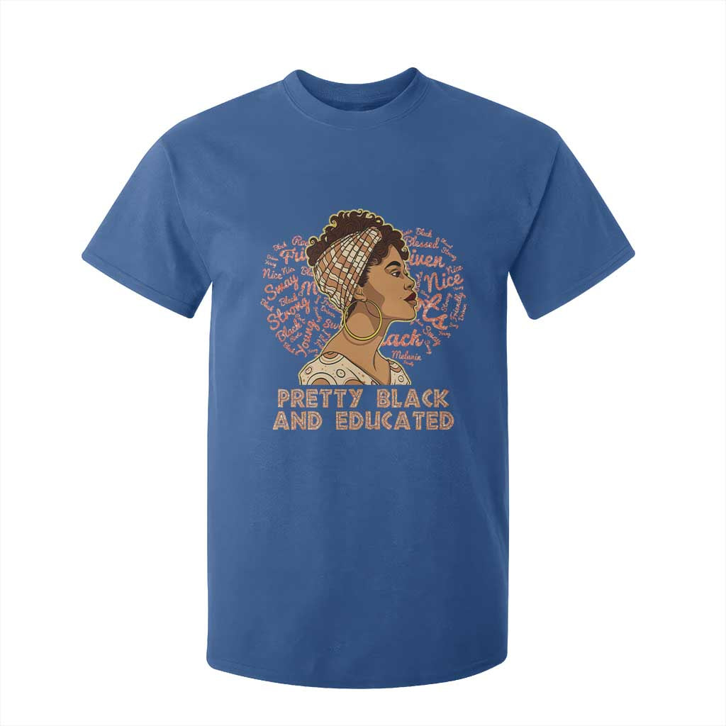 Afro Melanin Woman T Shirt For Kid Pretty Black And Educated African American Pride