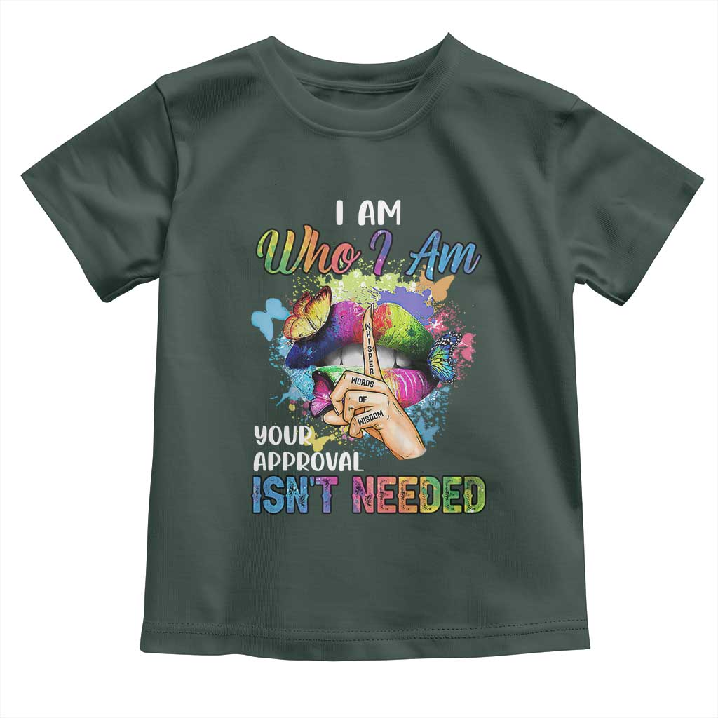 Black Queen Baby Shirt I Am Who I Am Your Approval Isn't Needed Colorful Butterflies