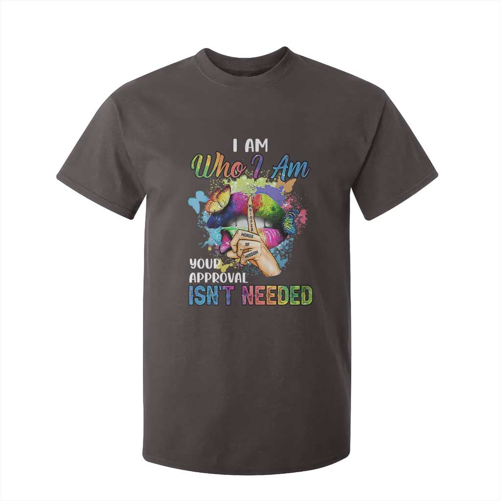 Black Queen T Shirt For Kid I Am Who I Am Your Approval Isn't Needed Colorful Butterflies